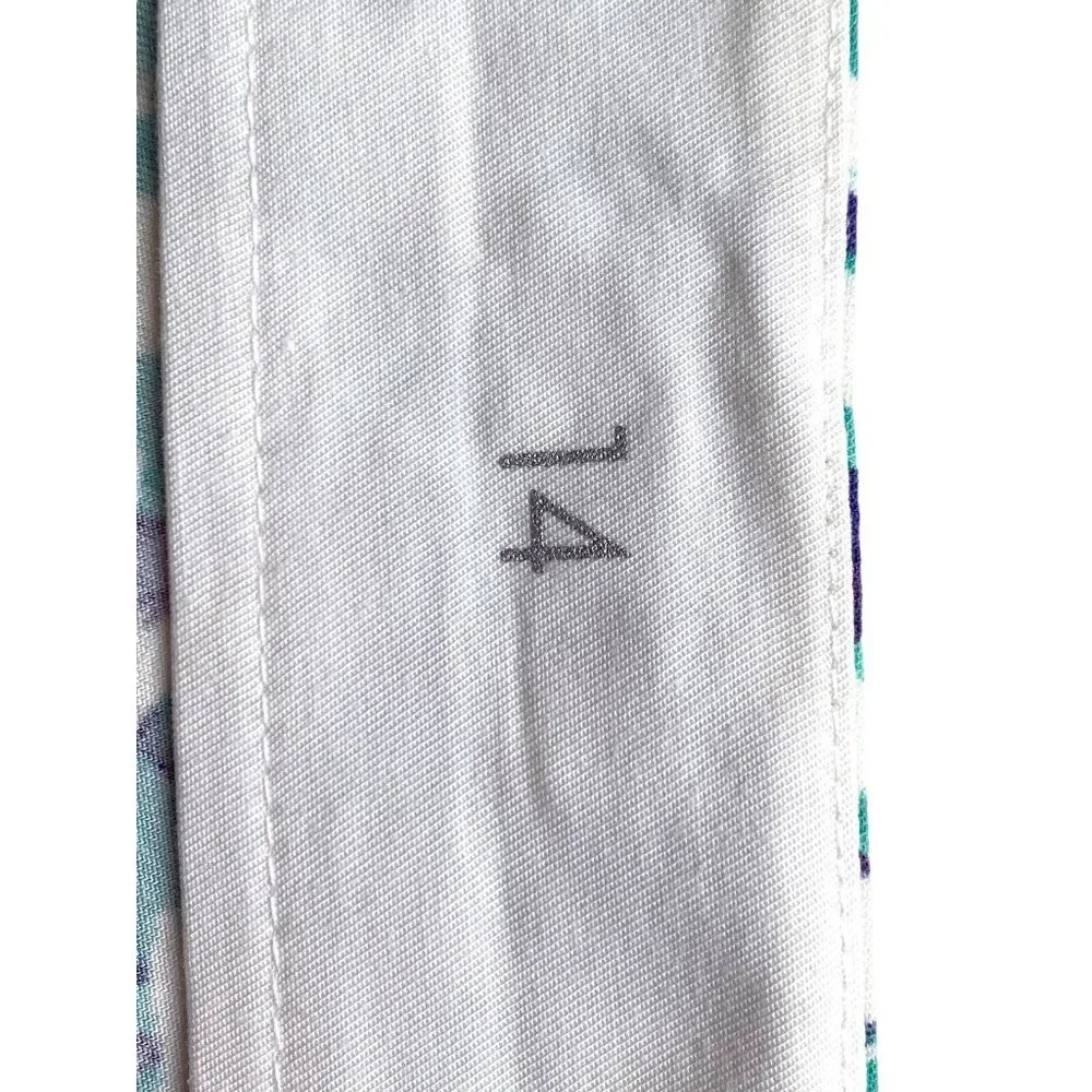 Ann Taylor Skirt Womens 14‎ Purple White Teal Short Casual Madison Zip Closure